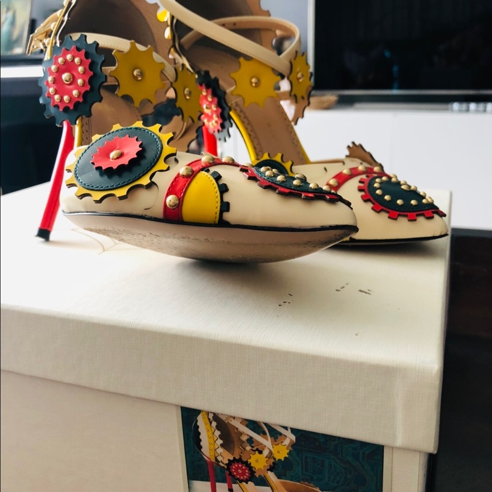 CHARLOTTE OLYMPIA Mechanix studded leather pumps - Picture 7 of 10